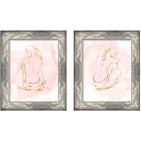 Framed Nude on Pink 2 Piece Framed Art Print Set