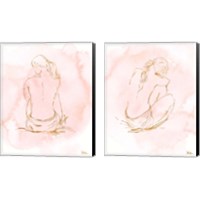 Framed 'Nude on Pink 2 Piece Canvas Print Set' border=