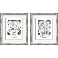 Framed 'Lemon Gray Tulips 2 Piece Framed Art Print Set' border=