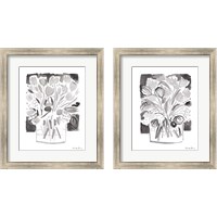 Framed Lemon Gray Tulips 2 Piece Framed Art Print Set