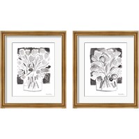 Framed 'Lemon Gray Tulips 2 Piece Framed Art Print Set' border=
