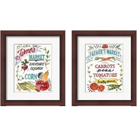 Framed 'Veggie Market  2 Piece Framed Art Print Set' border=