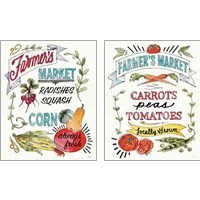 Framed 'Veggie Market  2 Piece Art Print Set' border=