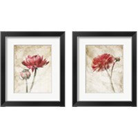 Framed 'Red Bloom 2 Piece Framed Art Print Set' border=