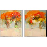 Framed 'Vase of Yellow Flowers 2 Piece Canvas Print Set' border=