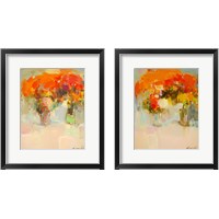 Framed 'Vase of Yellow Flowers 2 Piece Framed Art Print Set' border=