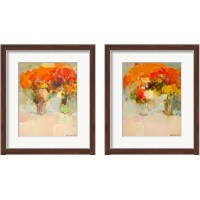Framed 'Vase of Yellow Flowers 2 Piece Framed Art Print Set' border=
