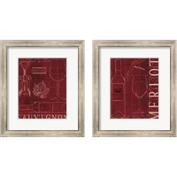 Framed Wine Blueprint 2 Piece Framed Art Print Set