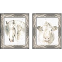 Framed 'Farm Friends v2 Neutral 2 Piece Framed Art Print Set' border=