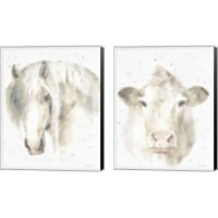 Framed Farm Friends v2 Neutral 2 Piece Canvas Print Set