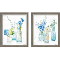 Framed Beach Cottage Florals - No Shells 2 Piece Framed Art Print Set