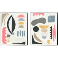 Framed 'Mixed Shapes 2 Piece Canvas Print Set' border=