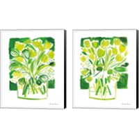 Framed Lemon Green Tulips 2 Piece Canvas Print Set