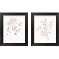 Framed Flowers on White 2 Piece Framed Art Print Set