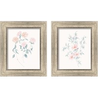 Framed 'Flowers on White 2 Piece Framed Art Print Set' border=