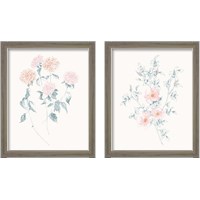 Framed 'Flowers on White 2 Piece Framed Art Print Set' border=