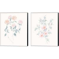 Framed Flowers on White 2 Piece Canvas Print Set