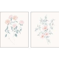 Framed 'Flowers on White 2 Piece Art Print Set' border=