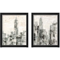 Framed 'Manhattan Neutral 2 Piece Framed Art Print Set' border=