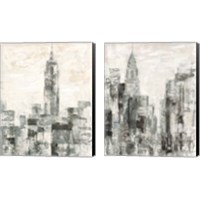 Framed 'Manhattan Neutral 2 Piece Canvas Print Set' border=