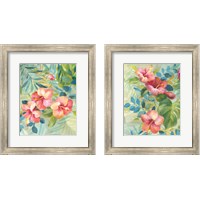 Framed 'Hibiscus Garden 2 Piece Framed Art Print Set' border=