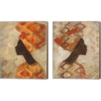 Framed 'African Beauty 2 Piece Canvas Print Set' border=