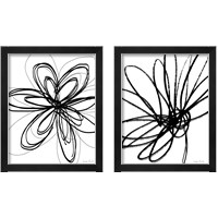 Framed Black Ink Flower 2 Piece Framed Art Print Set