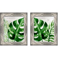 Framed 'Banana Leaf 2 Piece Framed Art Print Set' border=