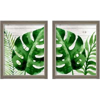 Framed 'Banana Leaf 2 Piece Framed Art Print Set' border=