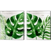 Framed 'Banana Leaf 2 Piece Canvas Print Set' border=