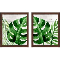 Framed 'Banana Leaf 2 Piece Framed Art Print Set' border=