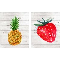 Framed 'Colorful Fruit 2 Piece Art Print Set' border=
