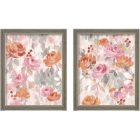 Framed Pastel Brocade 2 Piece Framed Art Print Set