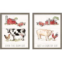 Framed 'Country Life 2 Piece Framed Art Print Set' border=