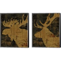 Framed 'Rustic Lodge Animals 2 Piece Canvas Print Set' border=