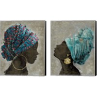 Framed Profile of a Woman 2 Piece Canvas Print Set