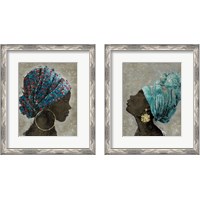 Framed 'Profile of a Woman 2 Piece Framed Art Print Set' border=