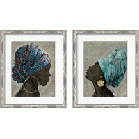 Framed 'Profile of a Woman 2 Piece Framed Art Print Set' border=