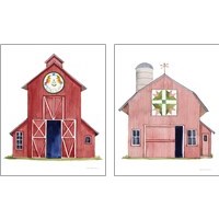 Framed 'Life on the Farm Barn Element 2 Piece Art Print Set' border=