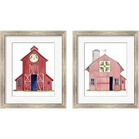 Framed 'Life on the Farm Barn Element 2 Piece Framed Art Print Set' border=