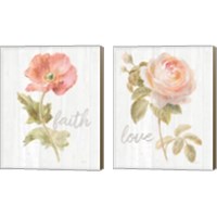 Framed Garden Flower on Wood 2 Piece Canvas Print Set