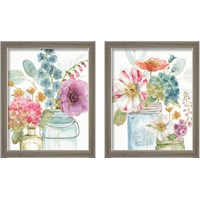 Framed 'Rainbow Seeds Flowers 2 Piece Framed Art Print Set' border=