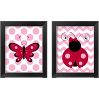 Framed Ladybug & Butterfly Kids 2 Piece Framed Art Print Set