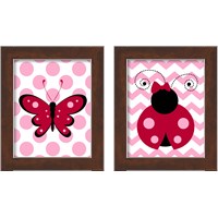 Framed 'Ladybug & Butterfly Kids 2 Piece Framed Art Print Set' border=