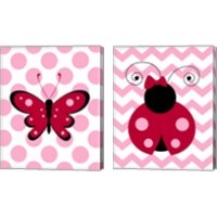 Framed Ladybug & Butterfly Kids 2 Piece Canvas Print Set