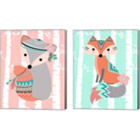 Framed Tribal Fox Girl  2 Piece Canvas Print Set