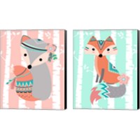 Framed Tribal Fox Girl  2 Piece Canvas Print Set