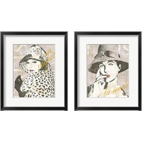 Framed 'Fashion Week Paris Screenprint 2 Piece Framed Art Print Set' border=