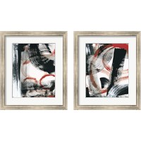 Framed 'LPs in 33 Red 2 Piece Framed Art Print Set' border=