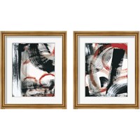 Framed 'LPs in 33 Red 2 Piece Framed Art Print Set' border=